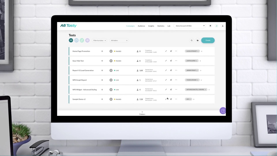 screenshot of AB Tasty